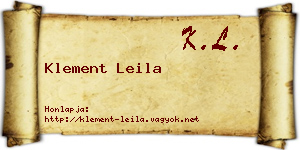Klement Leila névjegykártya